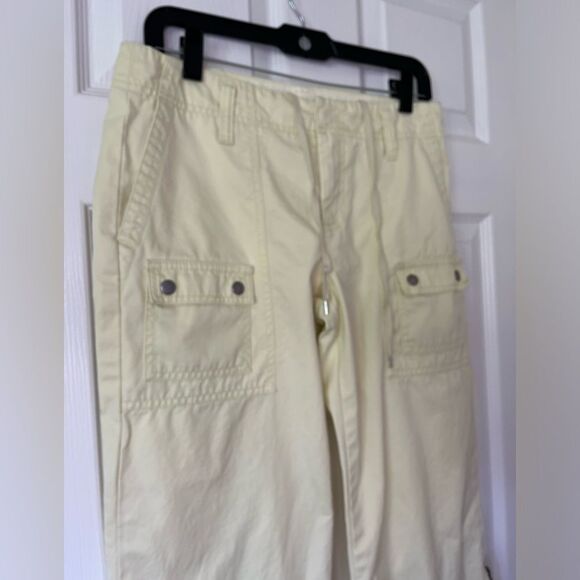 GAP Women Light Yellow Ankle Crop Utility Pants- Women size 6 - Picture 4 of 8